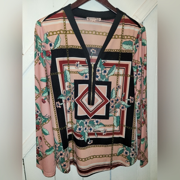 Nanette Lepore Tops - Nanette Lepore Womens Zip Front Pop Over Blouse Large